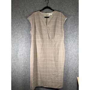 HUGO BOSS Dress Women 14 Brown‎ Deliza Business Sheath Stretch sophisticated NWT